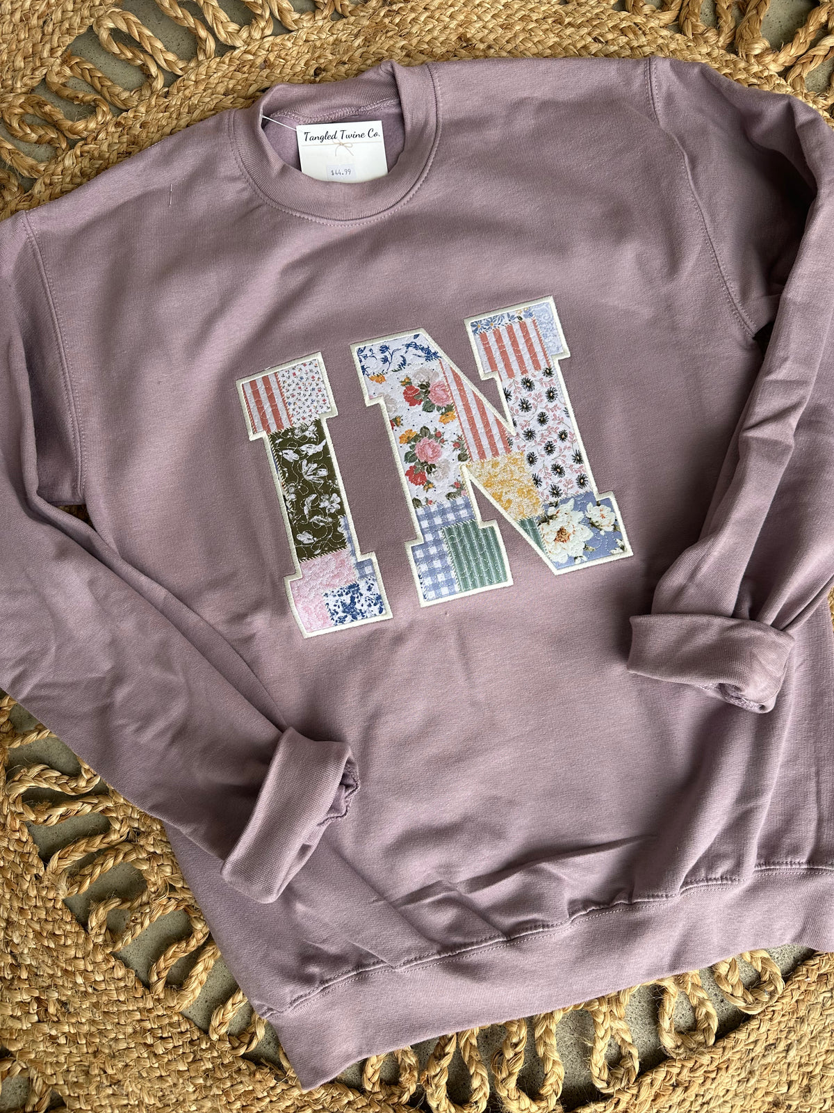 Quilted IN Appliqué Embroidered Sweatshirt