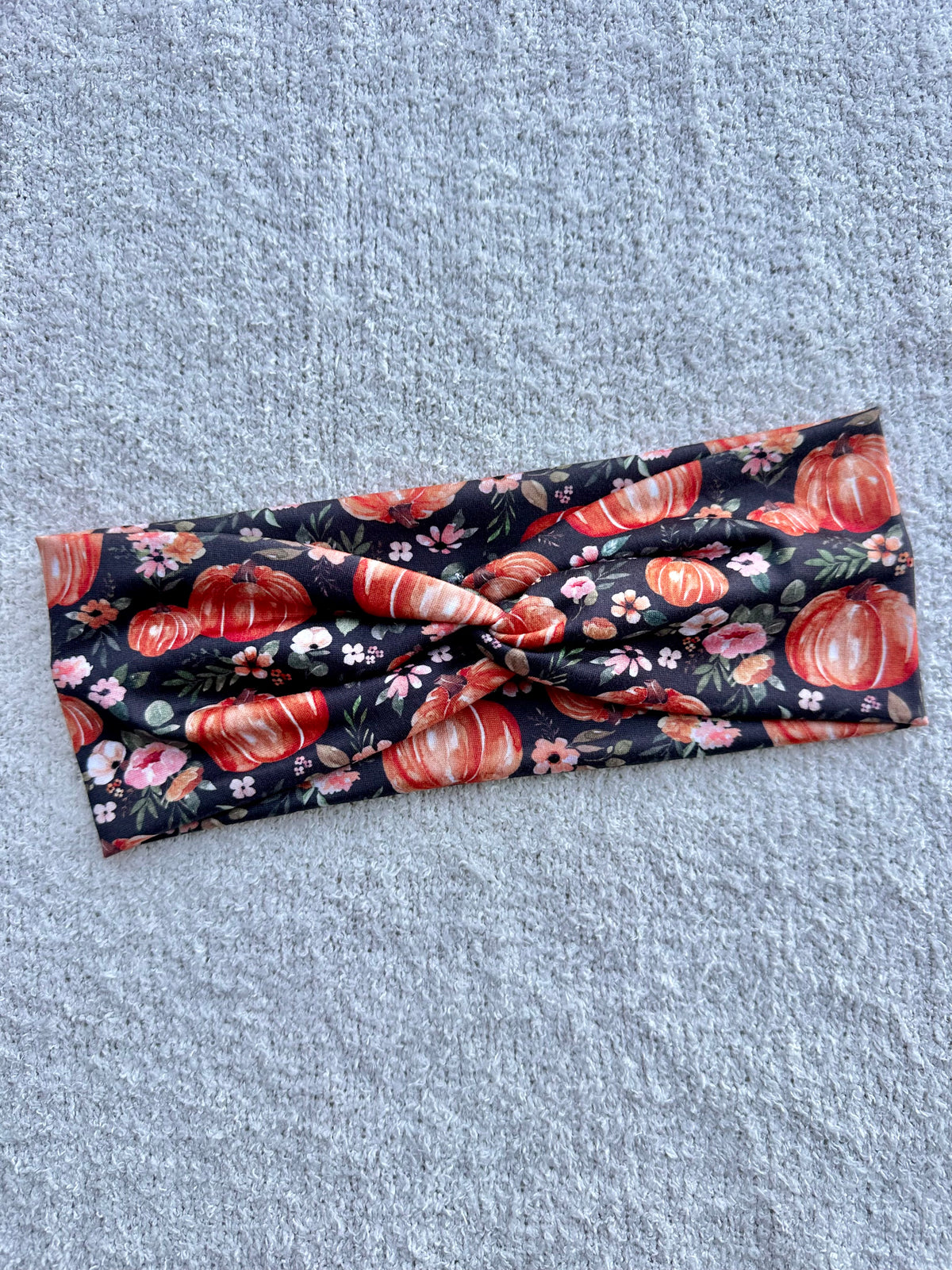 Brown Floral Pumpkin Headband