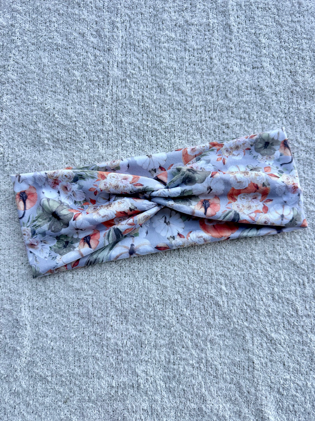 Sage Floral Pumpkin Headband