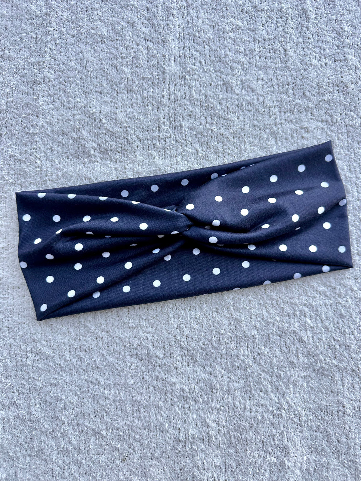 Navy Polka Dot Headband