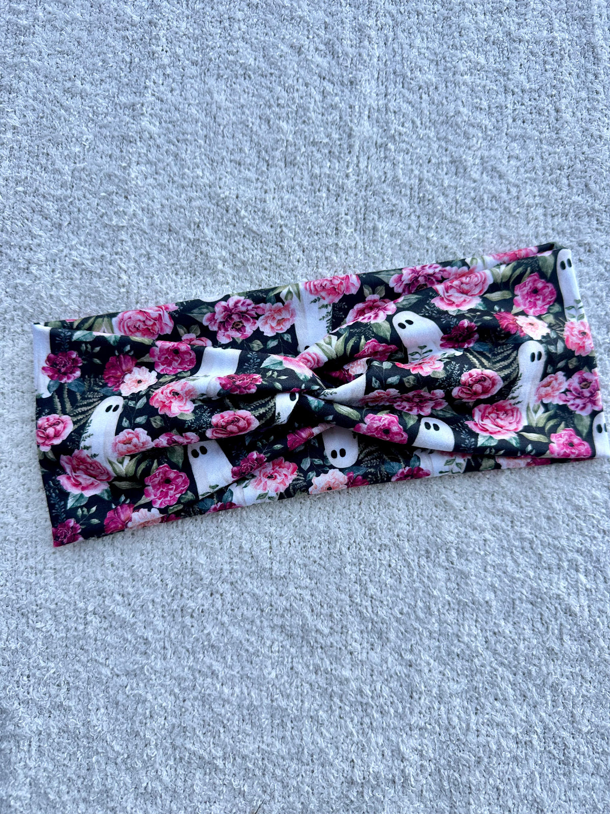 Pink Floral Ghost Headband