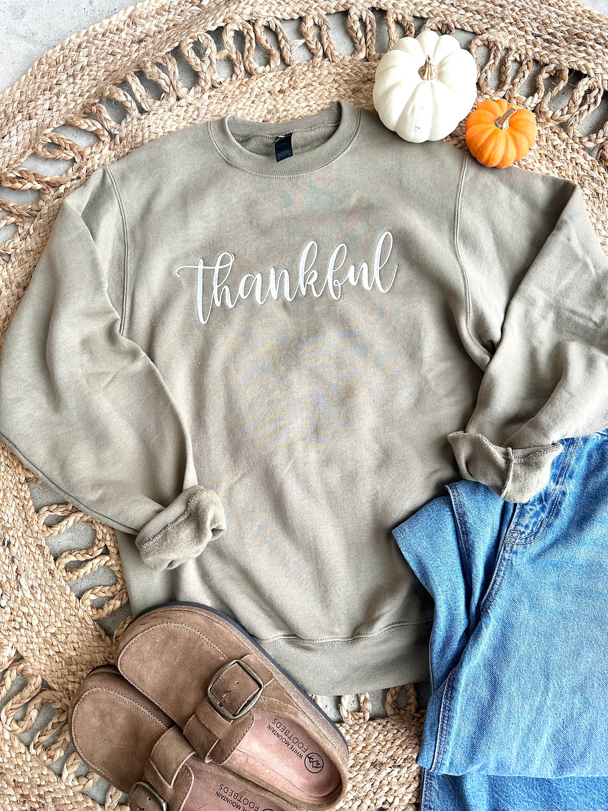 Thankful Embroidered Sweatshirt