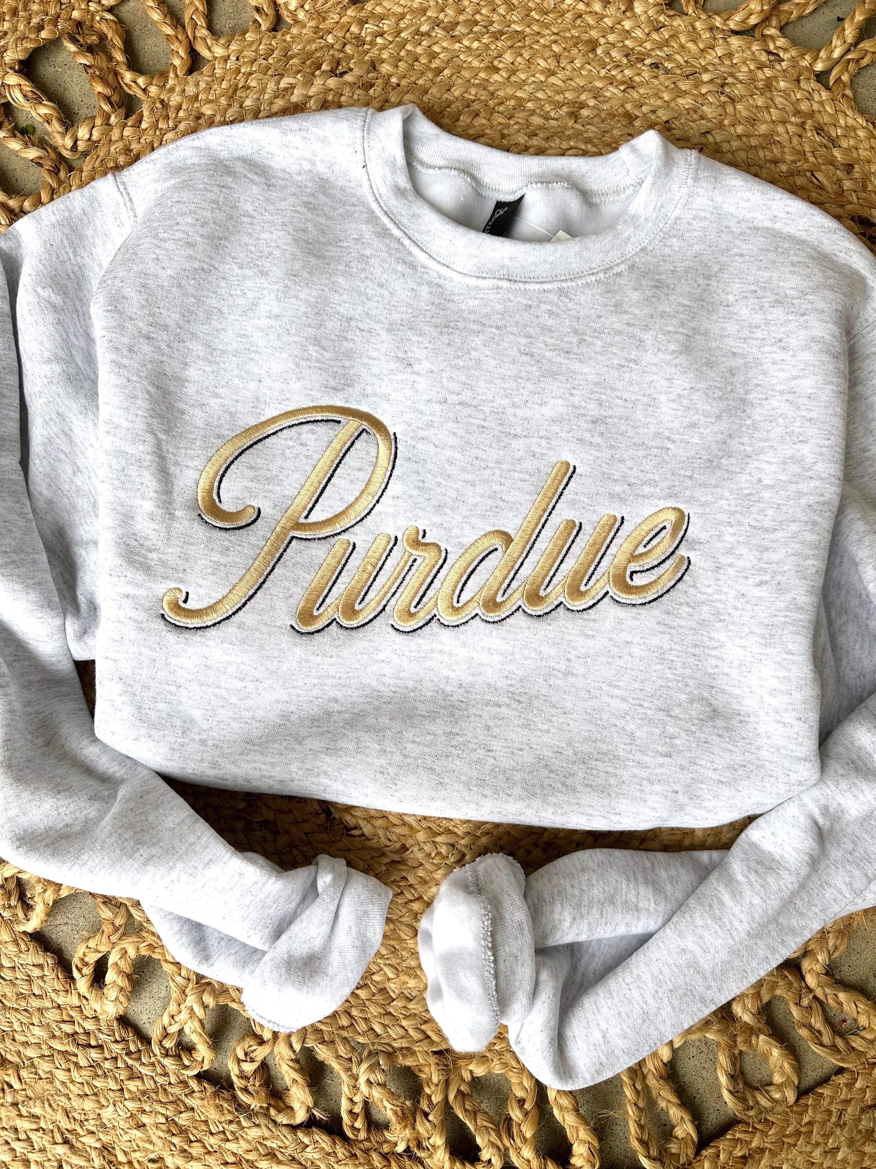 Black & Gold Script Embroidered Sweatshirt
