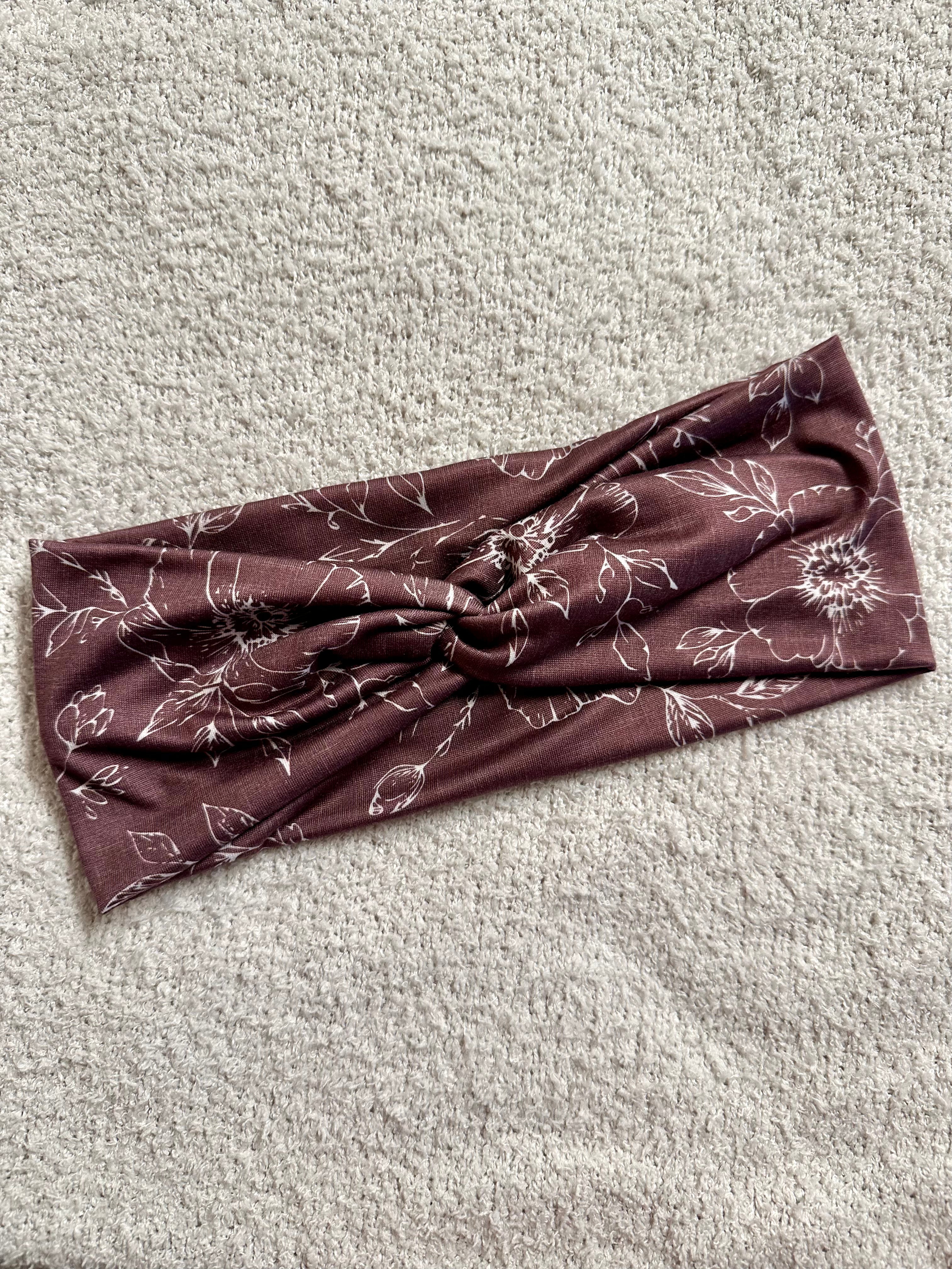 Brown Floral Headband